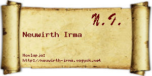 Neuwirth Irma névjegykártya